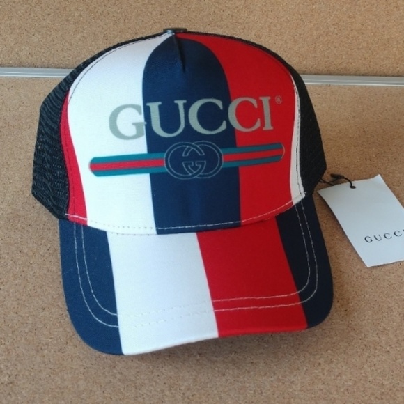 blue and red gucci hat